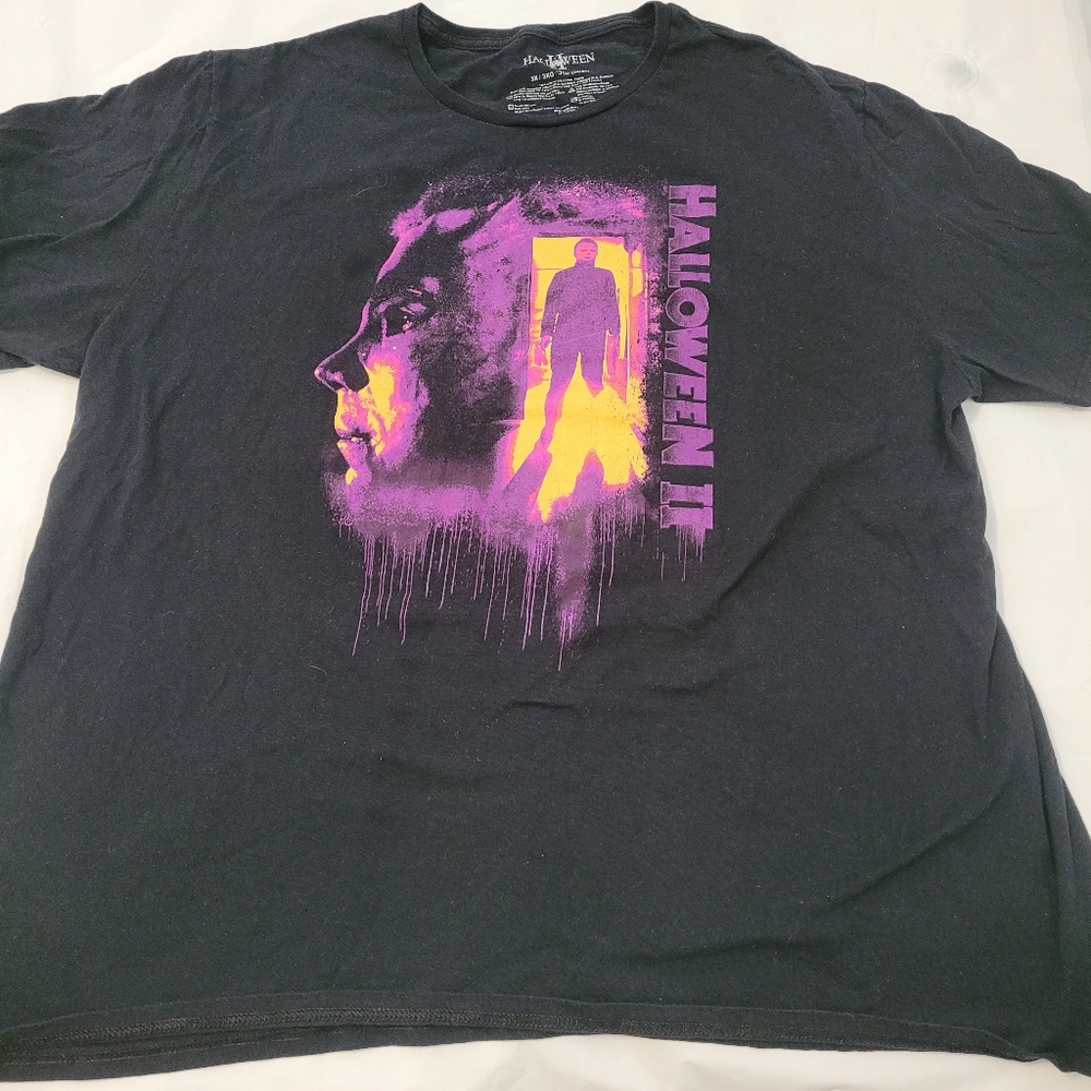 Halloween II Michael Myers T-shirt Mens 3XL Black Purple